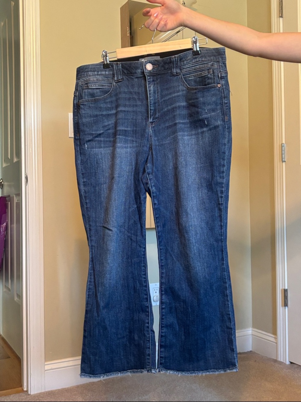 Democracy Dark Blue Bootcut Jeans with Raw Hem